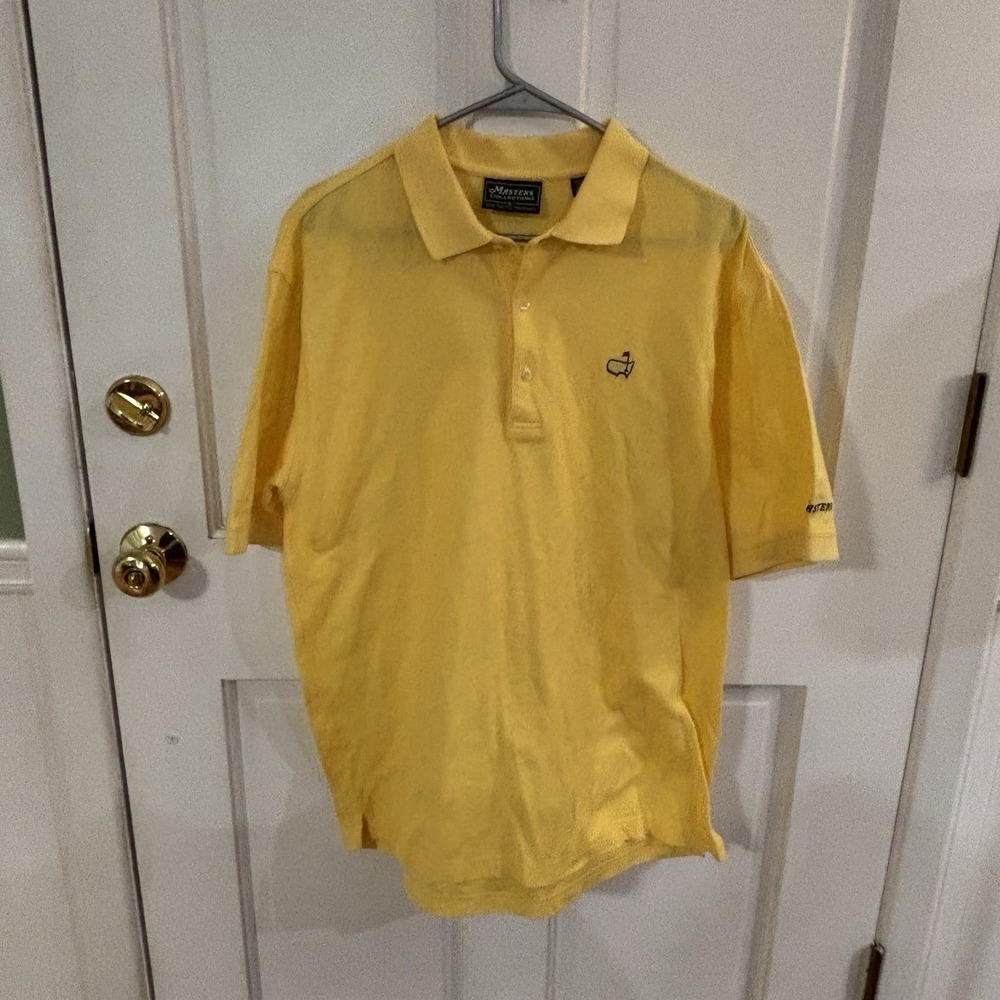 Masters Collection Golf Polo Shirt Yellow 60's Two-Ply Mercerized Size Large EUC